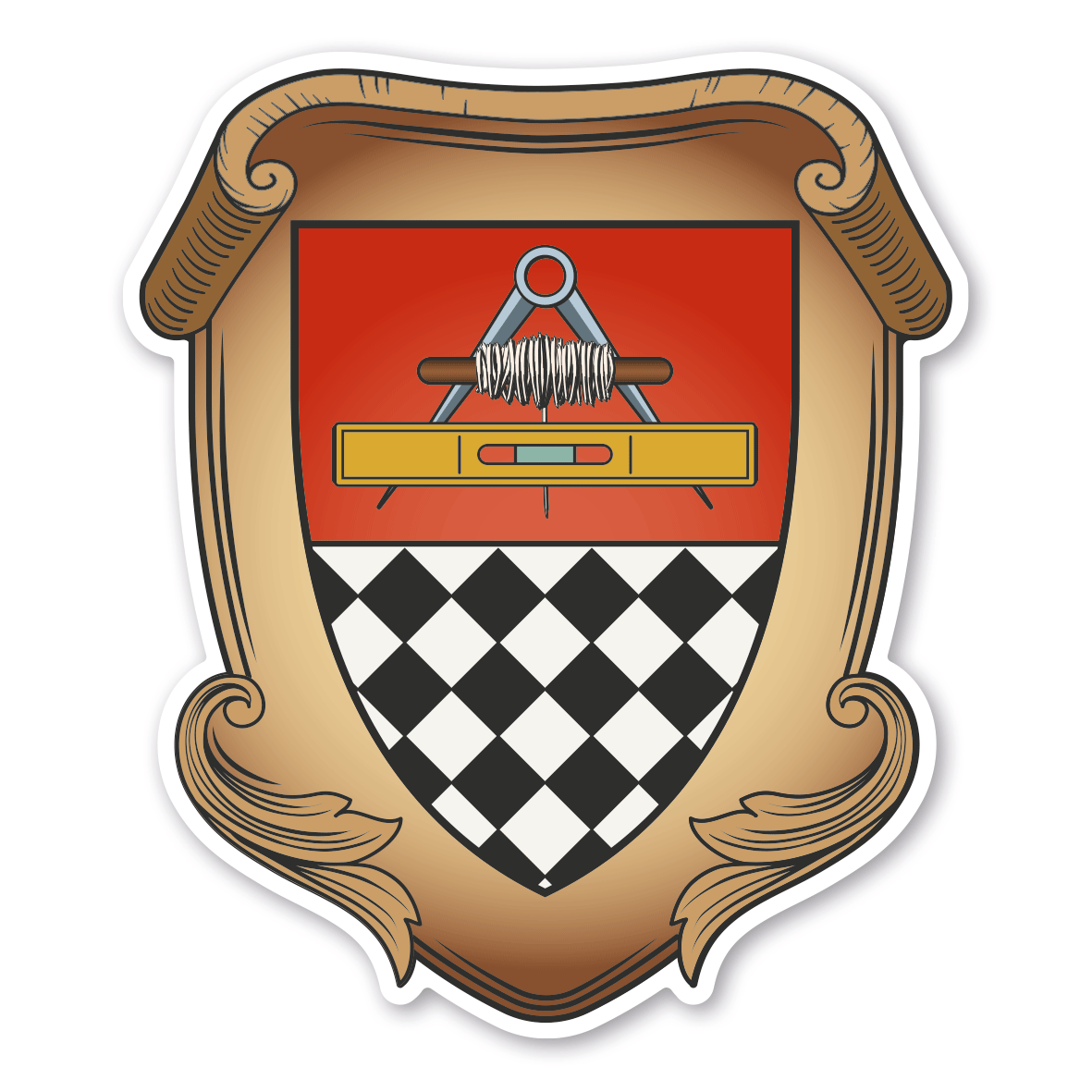 Maibaumschild / Zunftwappen Fliesenleger - Wappen A