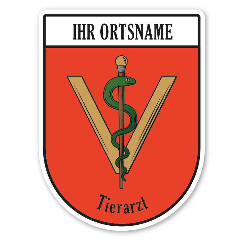 Maibaumschild / Zunftwappen Tierarzt mit Zunftnamen, Ortsnamen oder Ihrem Wunschtext - Wappen BL