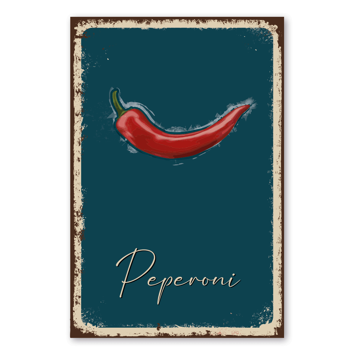 Retroschild / Vintage-Schild Peperoni