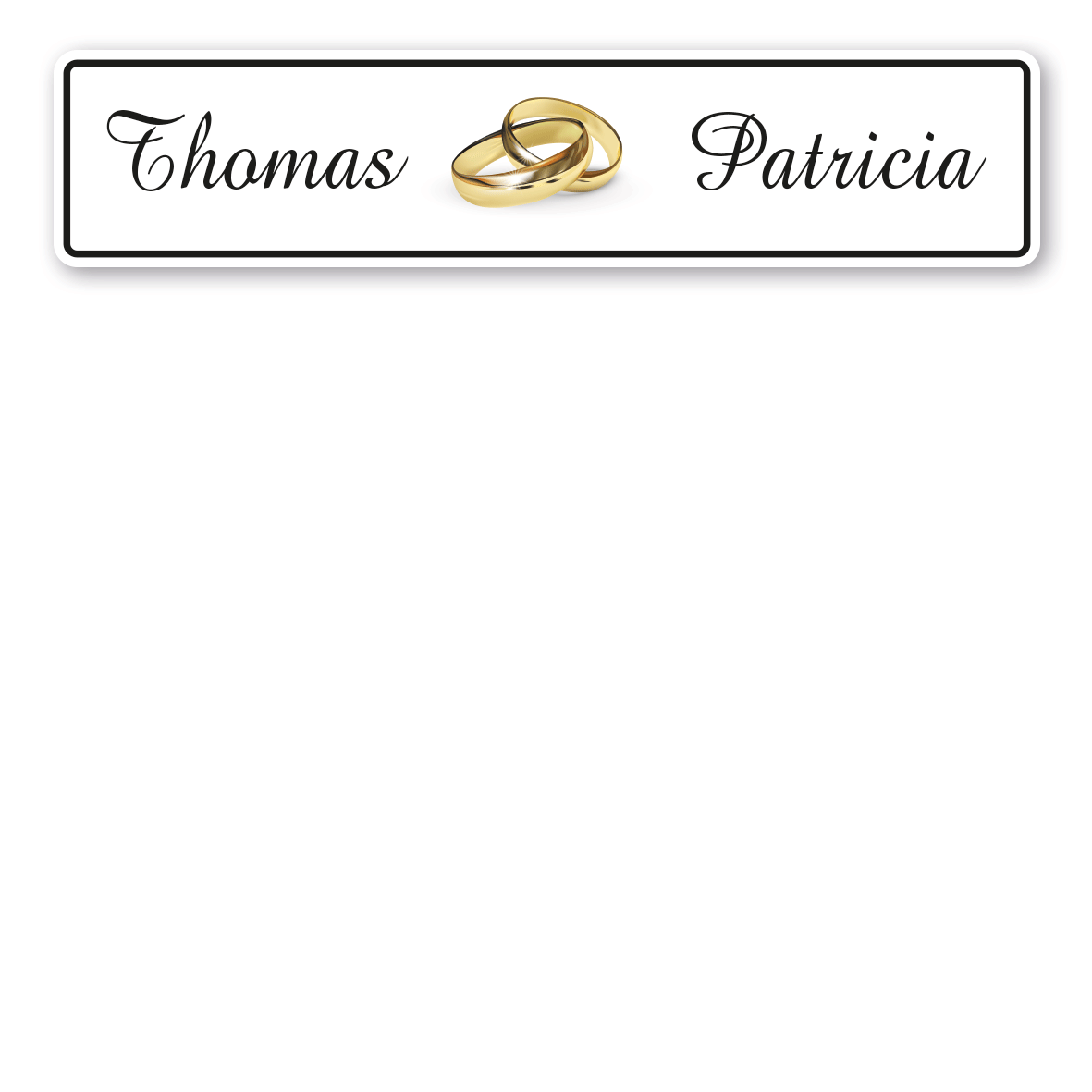 Hochzeitsschild Ringe mit individuellen Namen