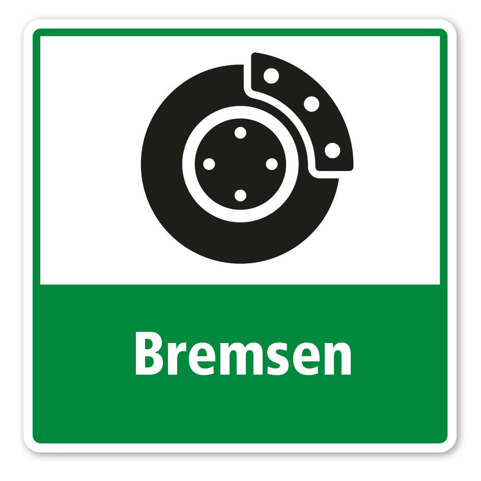 Schild zur Abfalltrennung - Bremsen