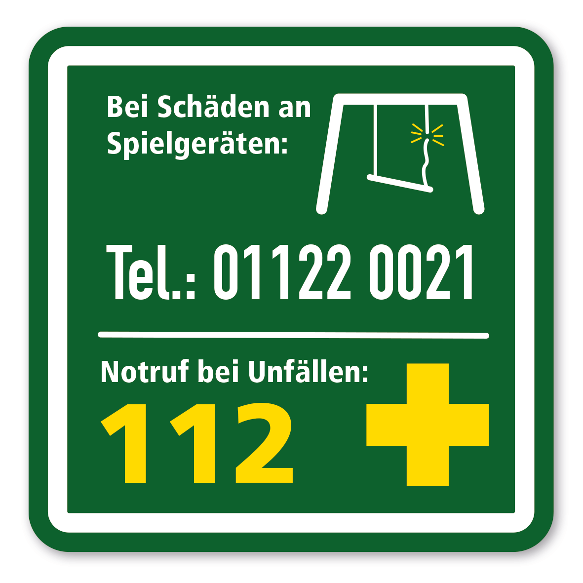 SP-03-P18 – Bei Schäden an Spielgeräten, Notruf bei Unfällen – 112