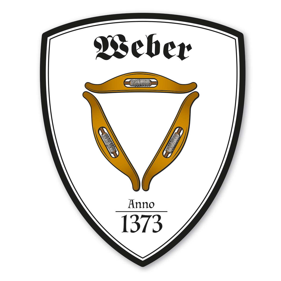 Maibaumschild / Zunftwappen Weber mit Zunftnamen, Gründungsjahr oder Ihrem Wunschtext - Wappen W