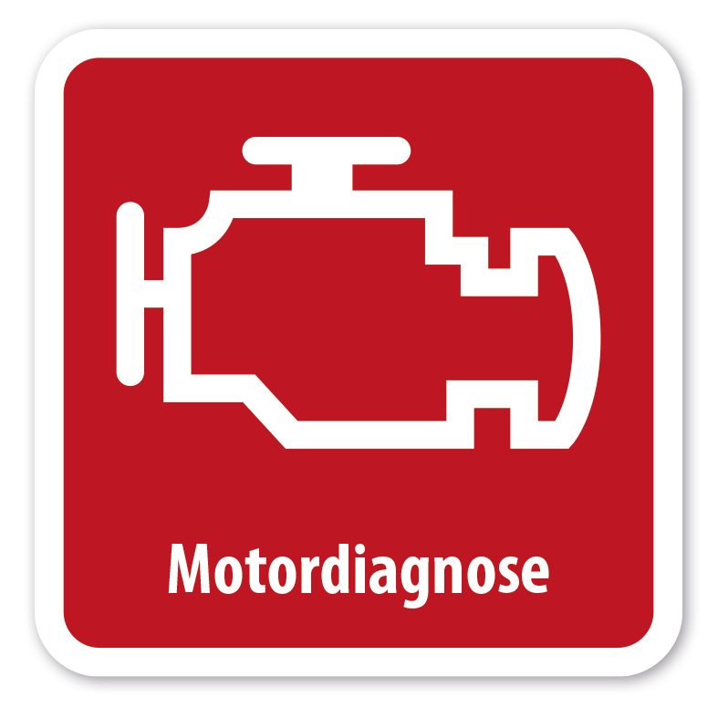 Schild Motordiagnose - 4 Farbvarianten