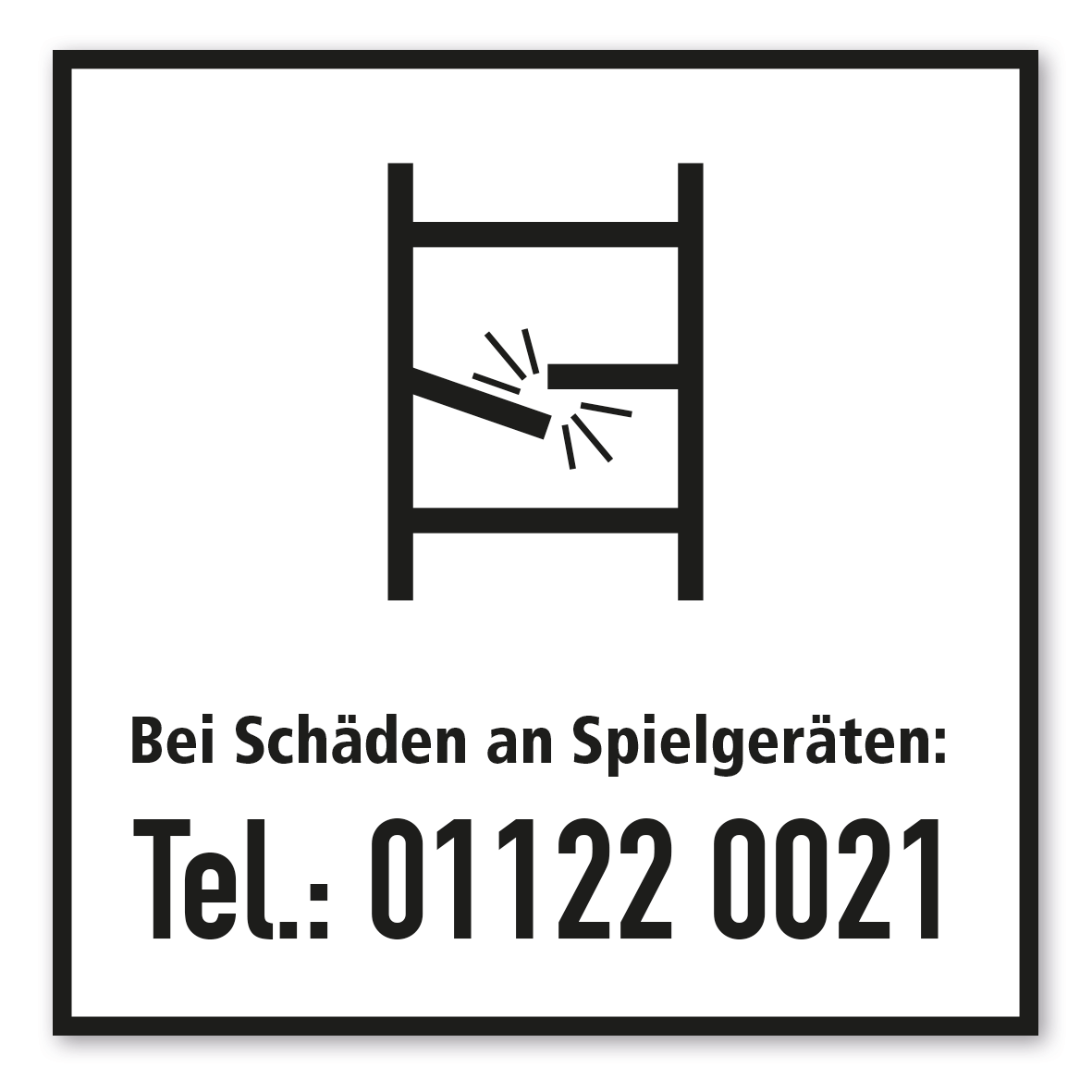 SP-04-P14 – Bei Schäden an Spielgeräten, Tel-Nr. des Wartungspersonals