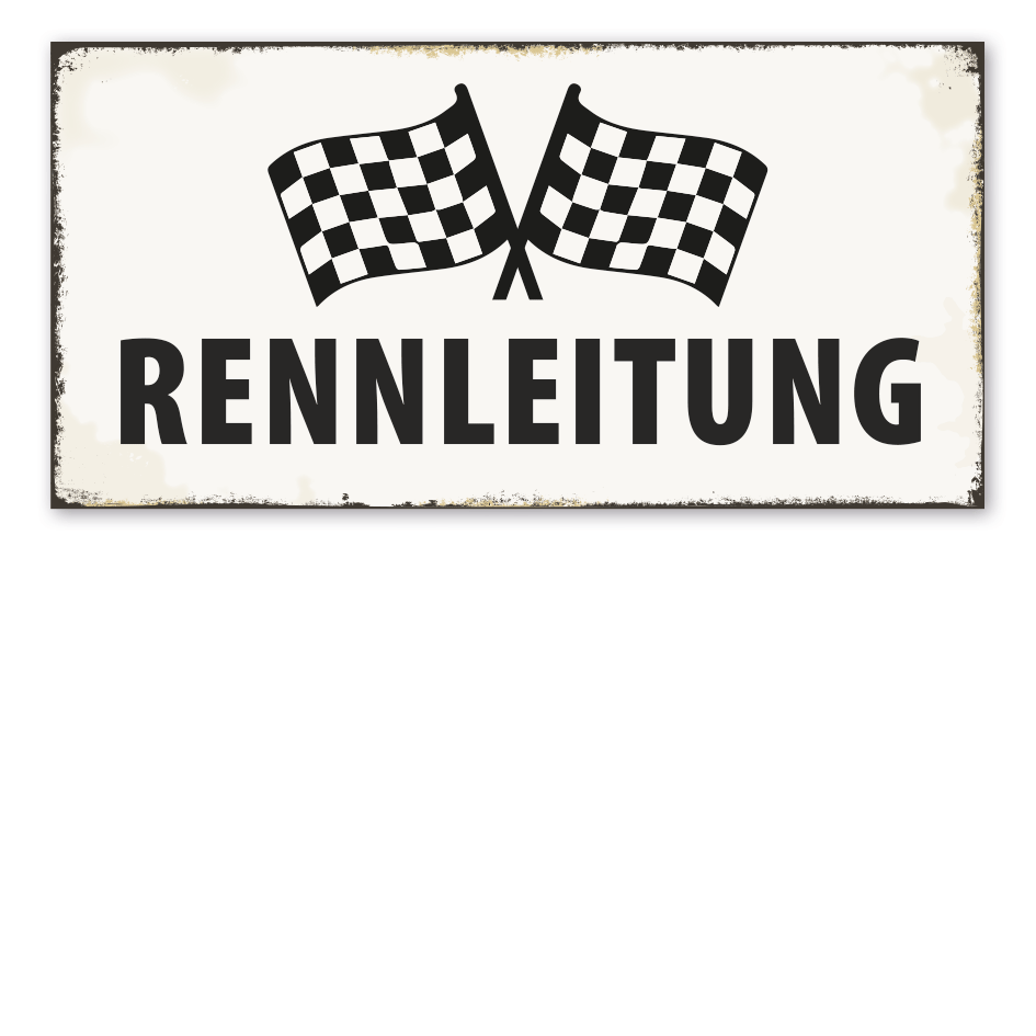 Retroschild Rennleitung - mit Flaggen