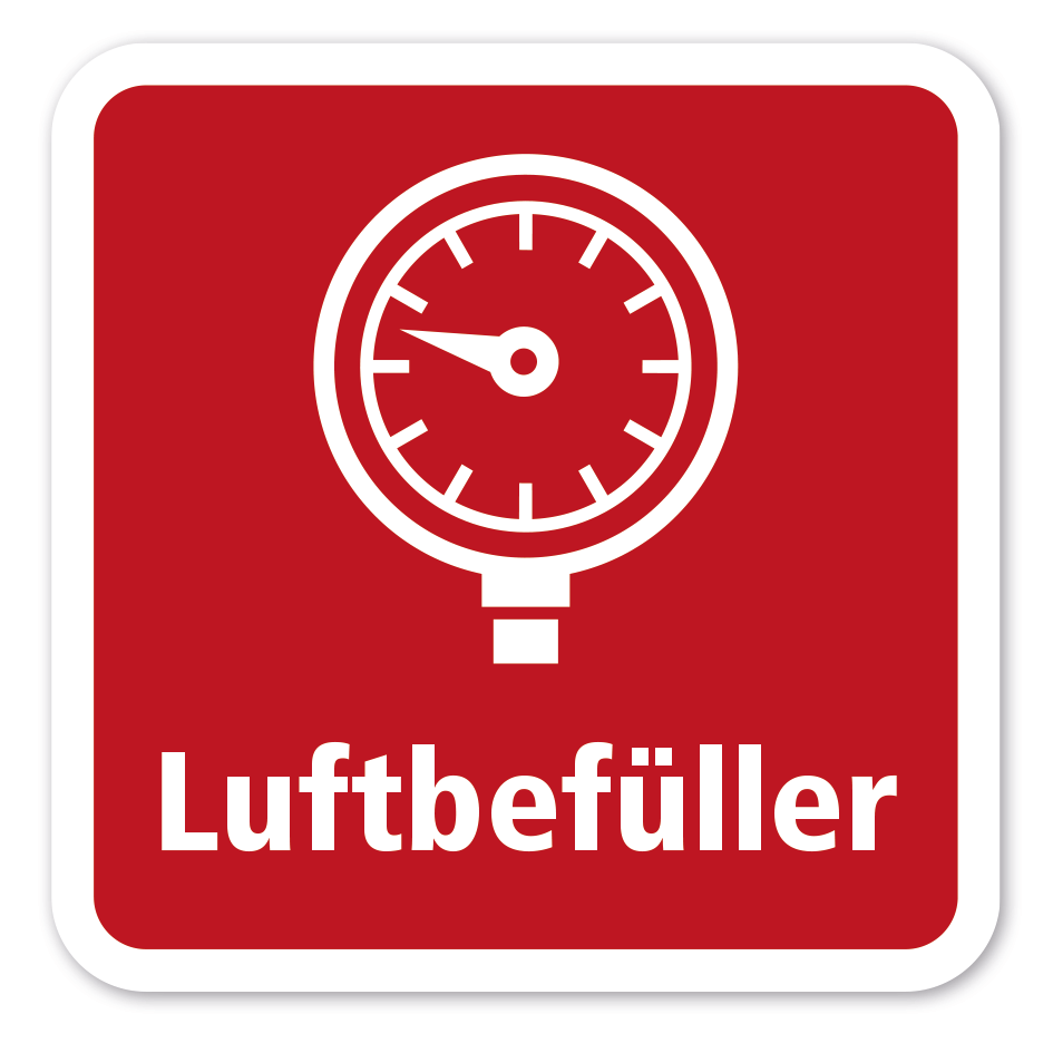 Schild Luftbefüller - 4 Farbvarianten