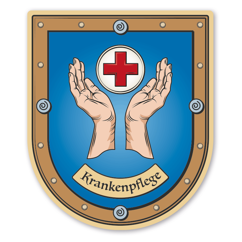 Maibaumschild / Zunftwappen Krankenpflege - Krankenschwester - Krankenpfleger - mit Zunftnamen oder Ihrem Wunschtext - Wappen B