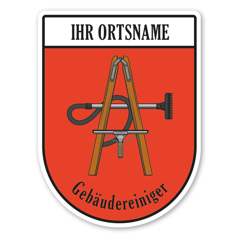 Maibaumschild / Zunftwappen Gebäudereiniger mit Zunftnamen, Ortsnamen oder Ihrem Wunschtext - Wappen BL