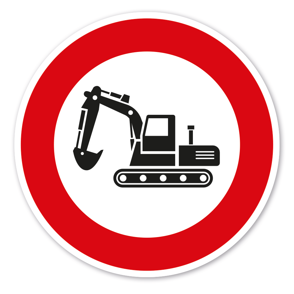 Verkehrsschild Durchfahrtsverbot für Baufahrzeuge - Bagger – VZ-PR-290