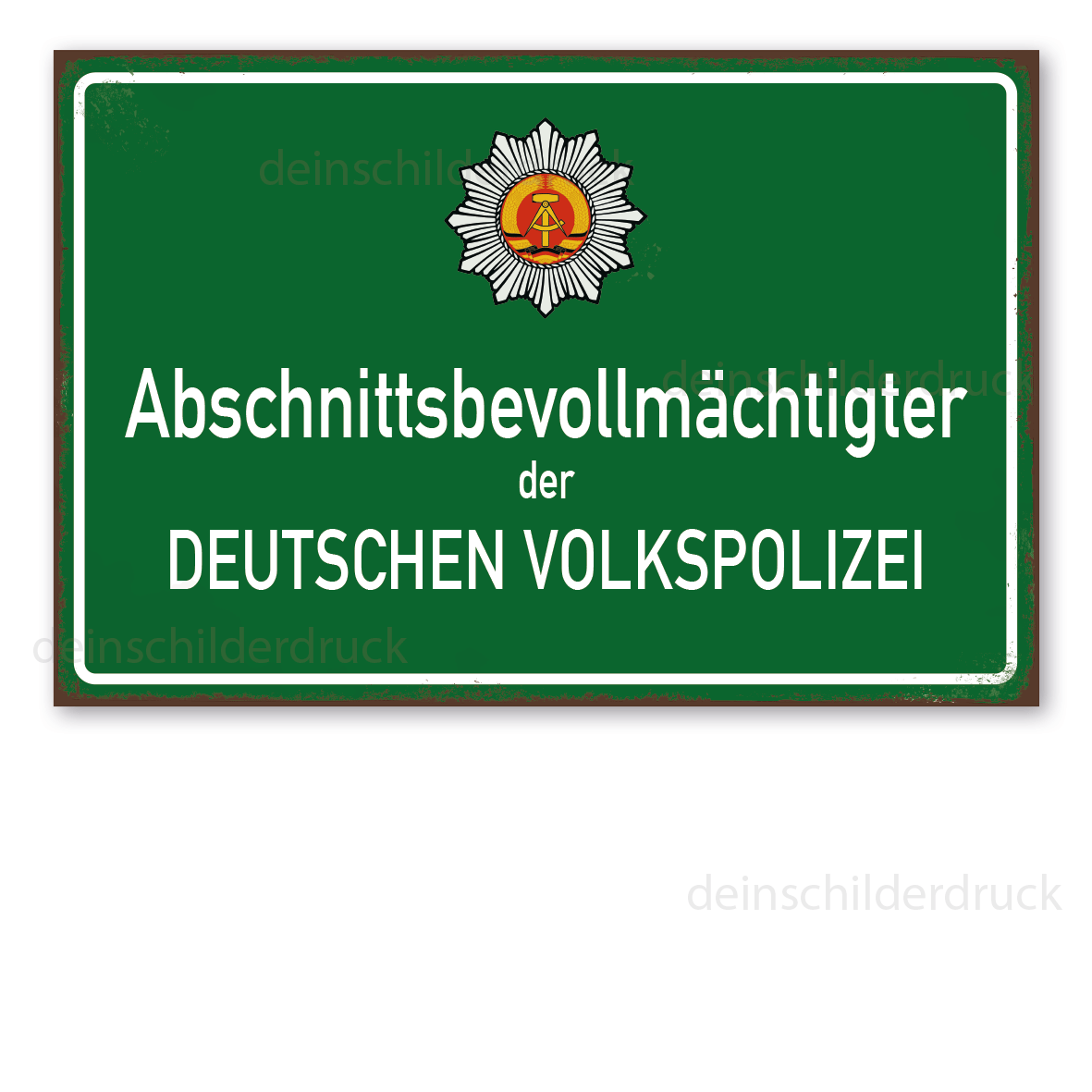 Retro Schild Abschnittsbevollmächtigter der deutschen Volkspolizei – DDR - Schild