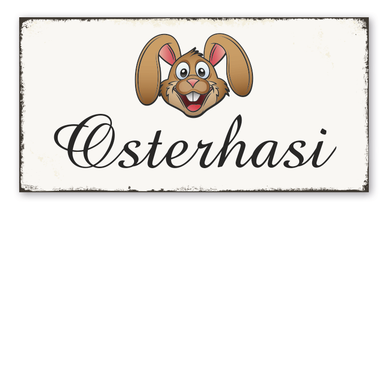 Retro Schild Osterhasi