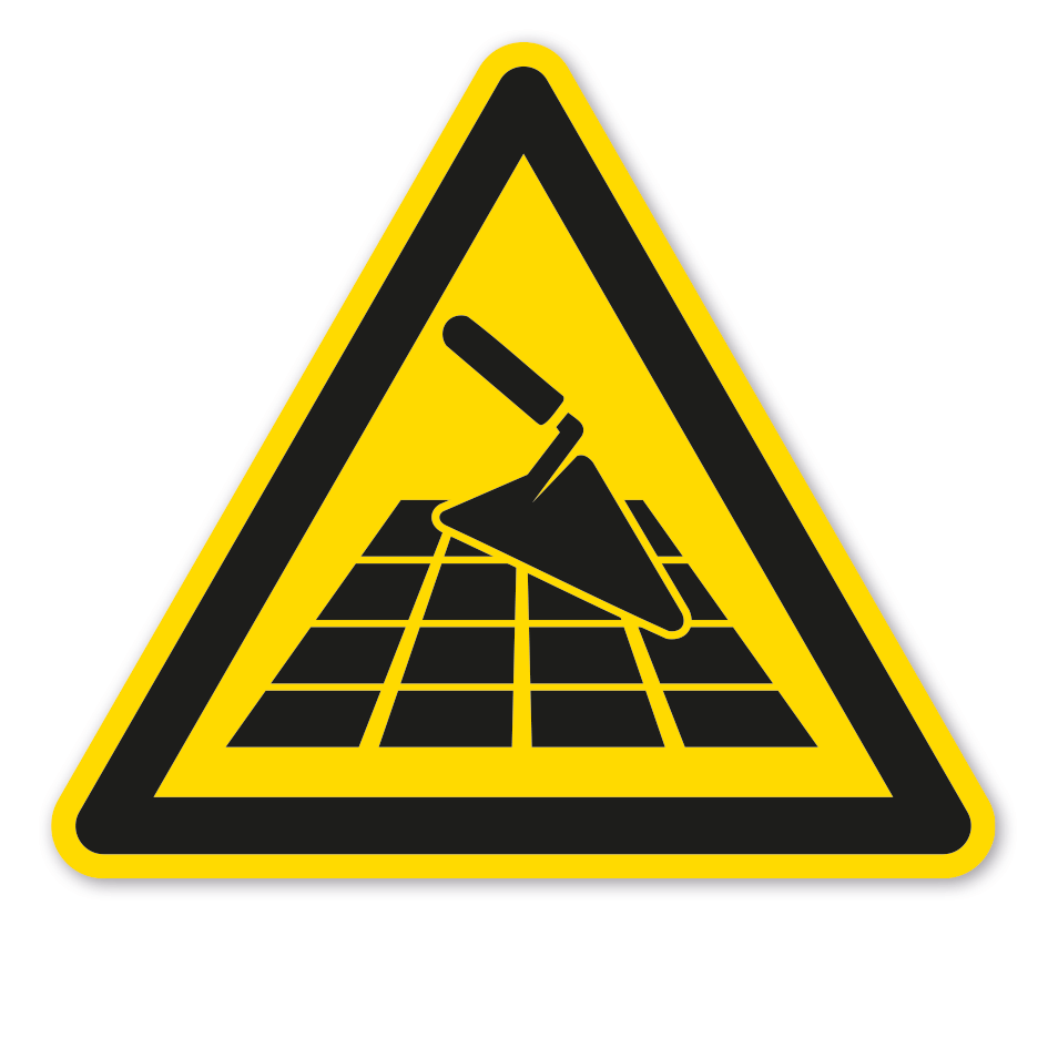 Warnzeichen Warnung Frisch verlegte Fliesen - Frisch verlegter Bodenbelag