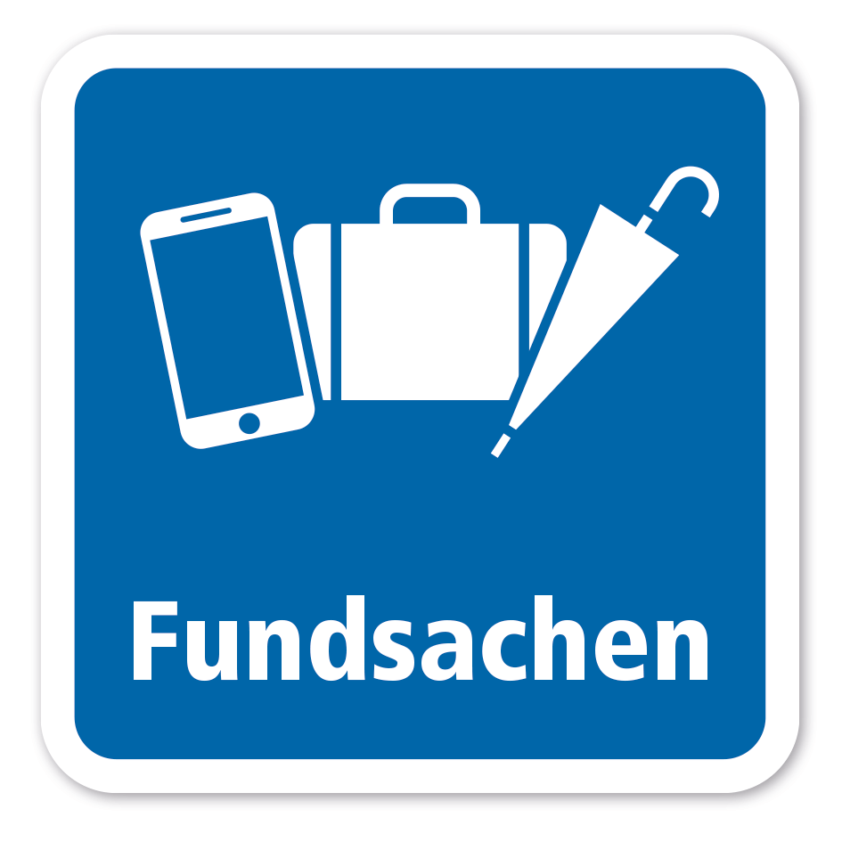 Schild Fundsachen - 4 Farbvarianten