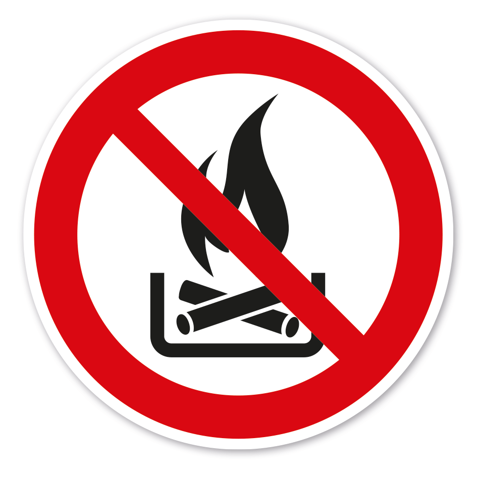 Verbotszeichen Grillen verboten - Feuerstelle