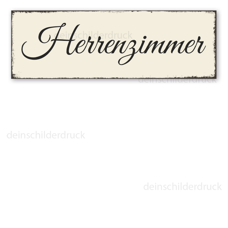 Schild Herrenzimmer in Retro-Ausführung