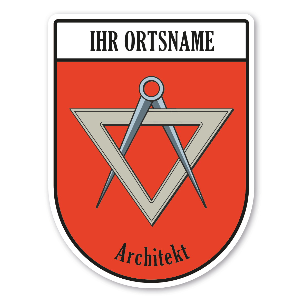 Maibaumschild / Zunftwappen Architekt mit Zunftnamen, Ortsnamen oder Ihrem Wunschtext - Wappen BL