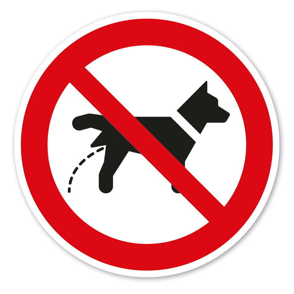 Verbotszeichen Urinieren ist hier für Hunde verboten