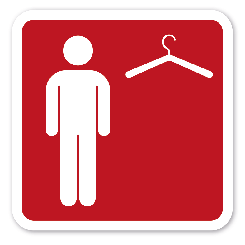 Schild - Umkleideraum Männer - 4 Farbvarianten