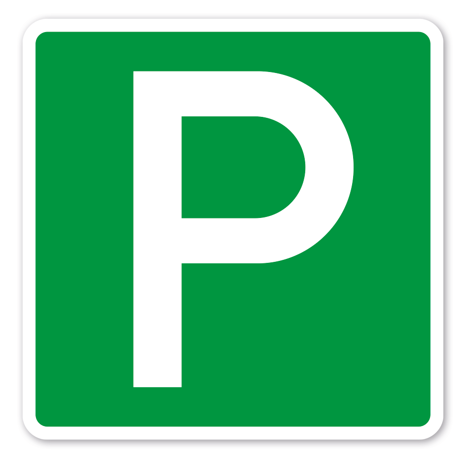 Parkplatzschild Parken - Parkplatz - Verkehrsschild – Grüne Ausführung