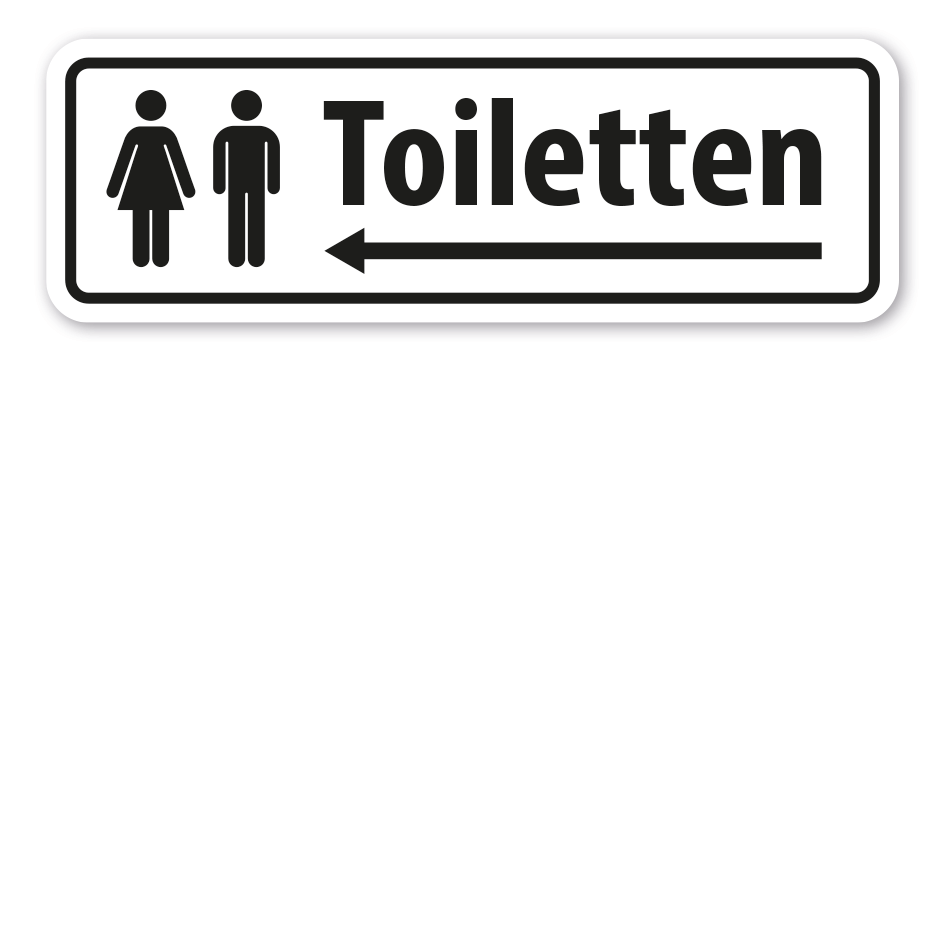 Schild Toiletten - mit linksweisendem Pfeil