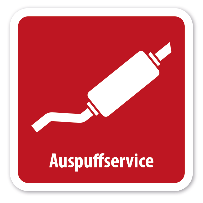 Schild Auspuffservice - 4 Farbvarianten