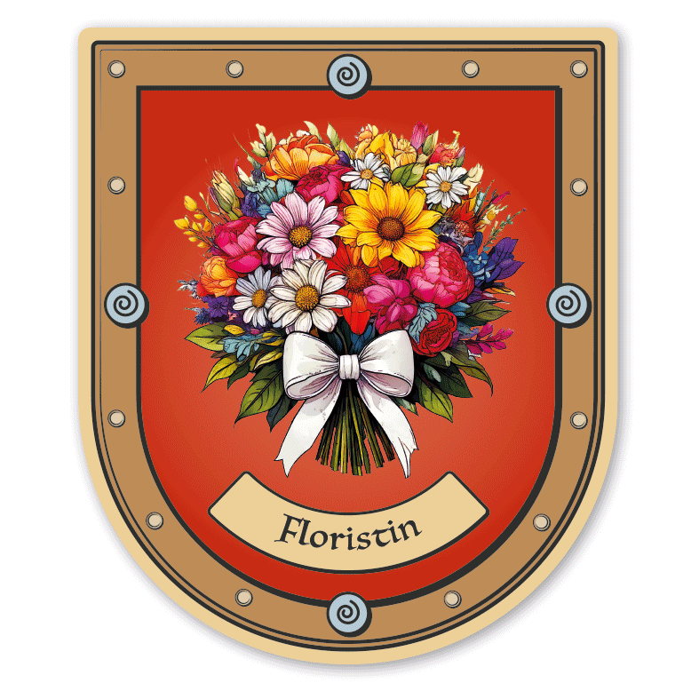 Maibaumschild / Zunftwappen Floristin - Florist - Floristik - mit Zunftnamen oder Ihrem Wunschtext - Wappen B