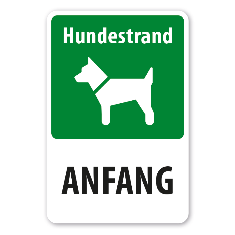 Hundeschild Hundestrand - Anfang