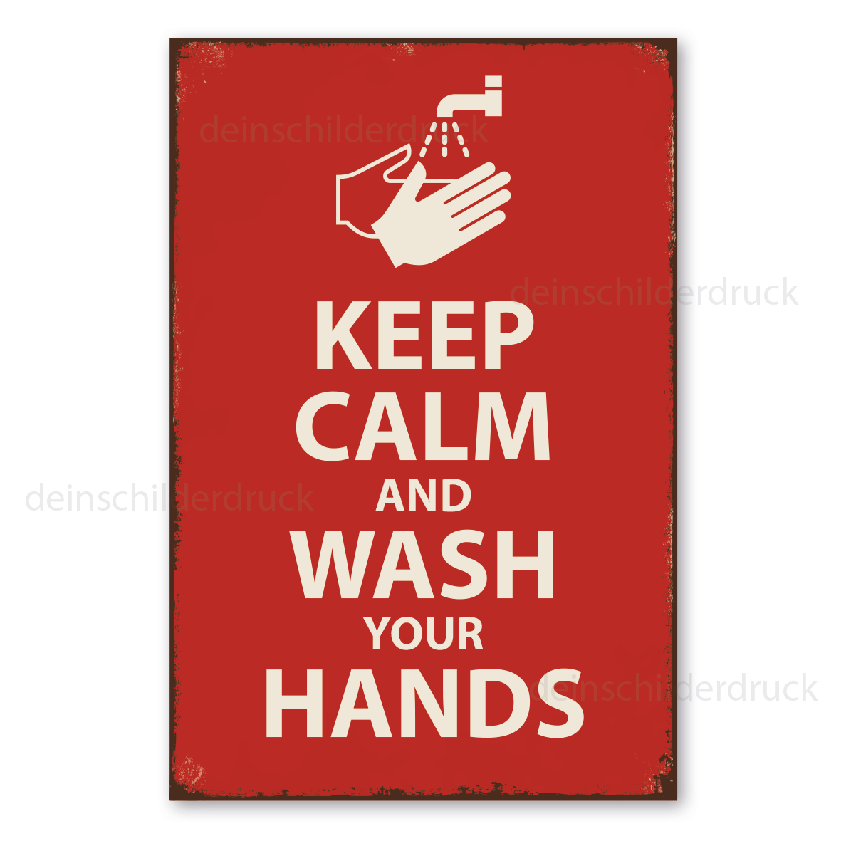 Retro Schild Keep calm and wash your hands