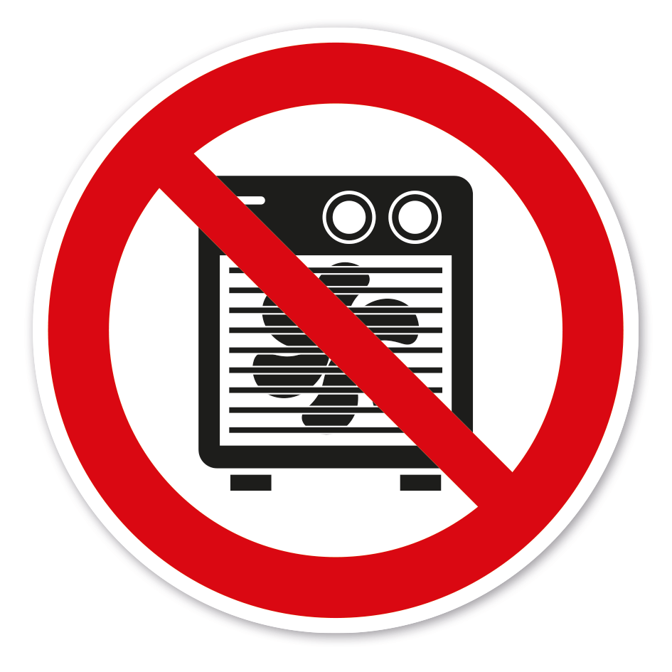 Verbotszeichen Heizlüfter verboten
