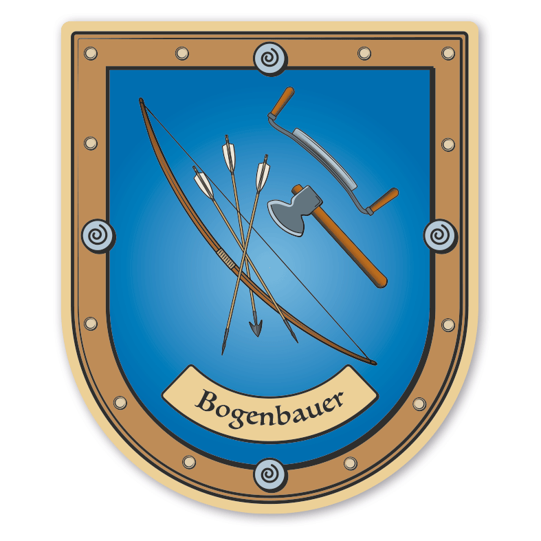 Maibaumschild / Zunftwappen Bogenbauer - Bogner - mit Zunftnamen oder Ihrem Wunschtext - Wappen B