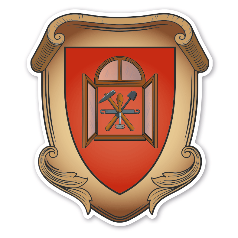 Maibaumschild / Zunftwappen Fensterbauer  - Wappen A