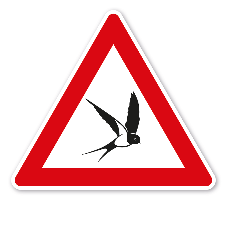 Verkehrsschild Achtung Schwalben  – VZ-PR-104