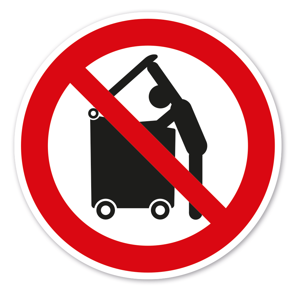 Verbotszeichen Müllcontainer durchsuchen verboten