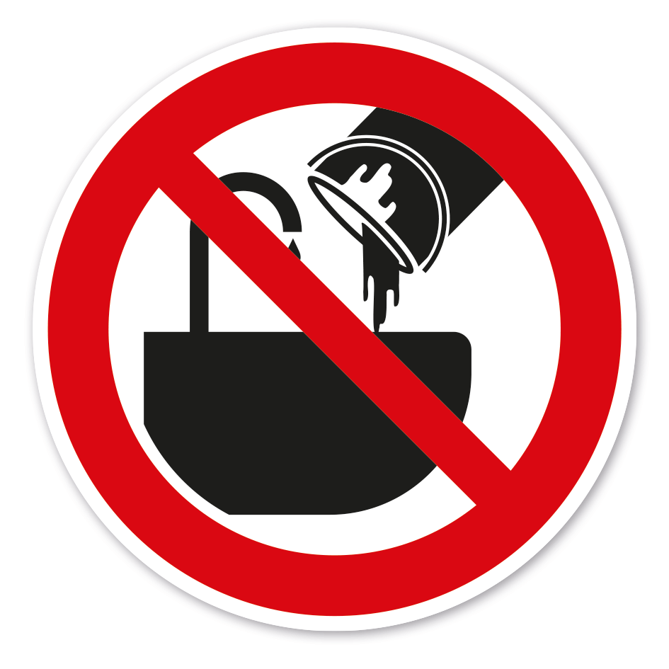 Verbotszeichen Farbe im Waschbecken entsorgen verboten