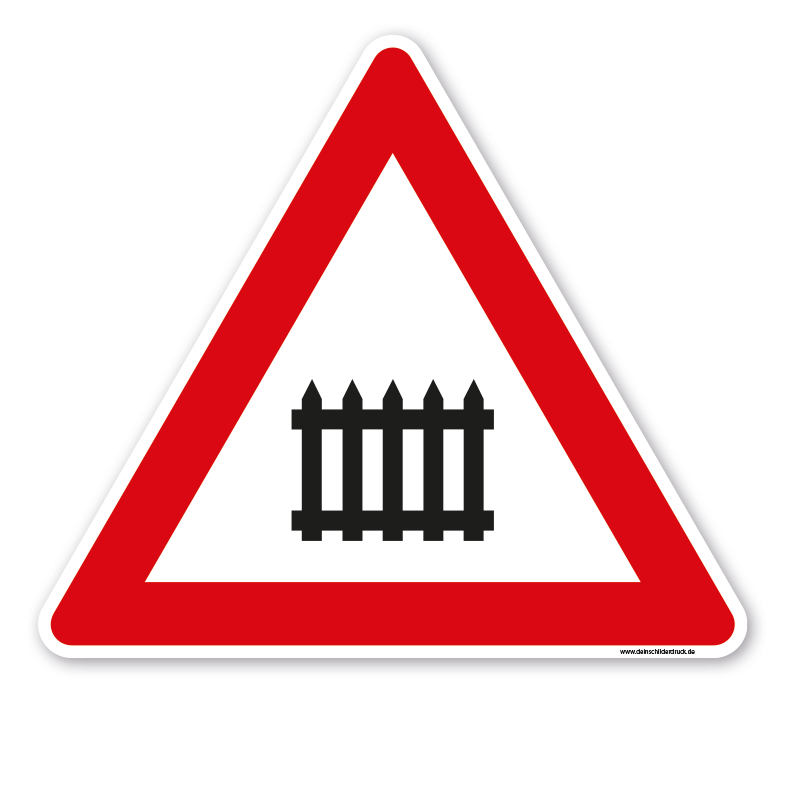 Bodenkleber für Lern- und Bewegungspfade - Achtung Bahnübergang mit Schranken oder Halbschranken - Verkehrszeichen VZ-150 - BWP-02-50 – Verkehrserziehung