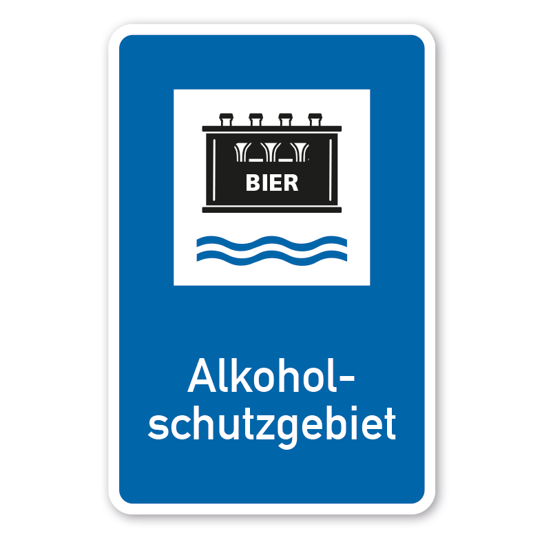 Schild Alkoholschutzgebiet - Bierkasten