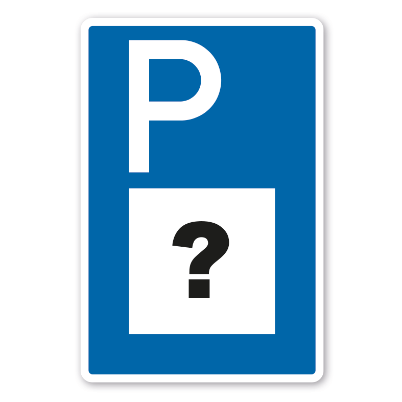 Parkplatzschild mit großem, individuellen Piktogramm - Verkehrsschild