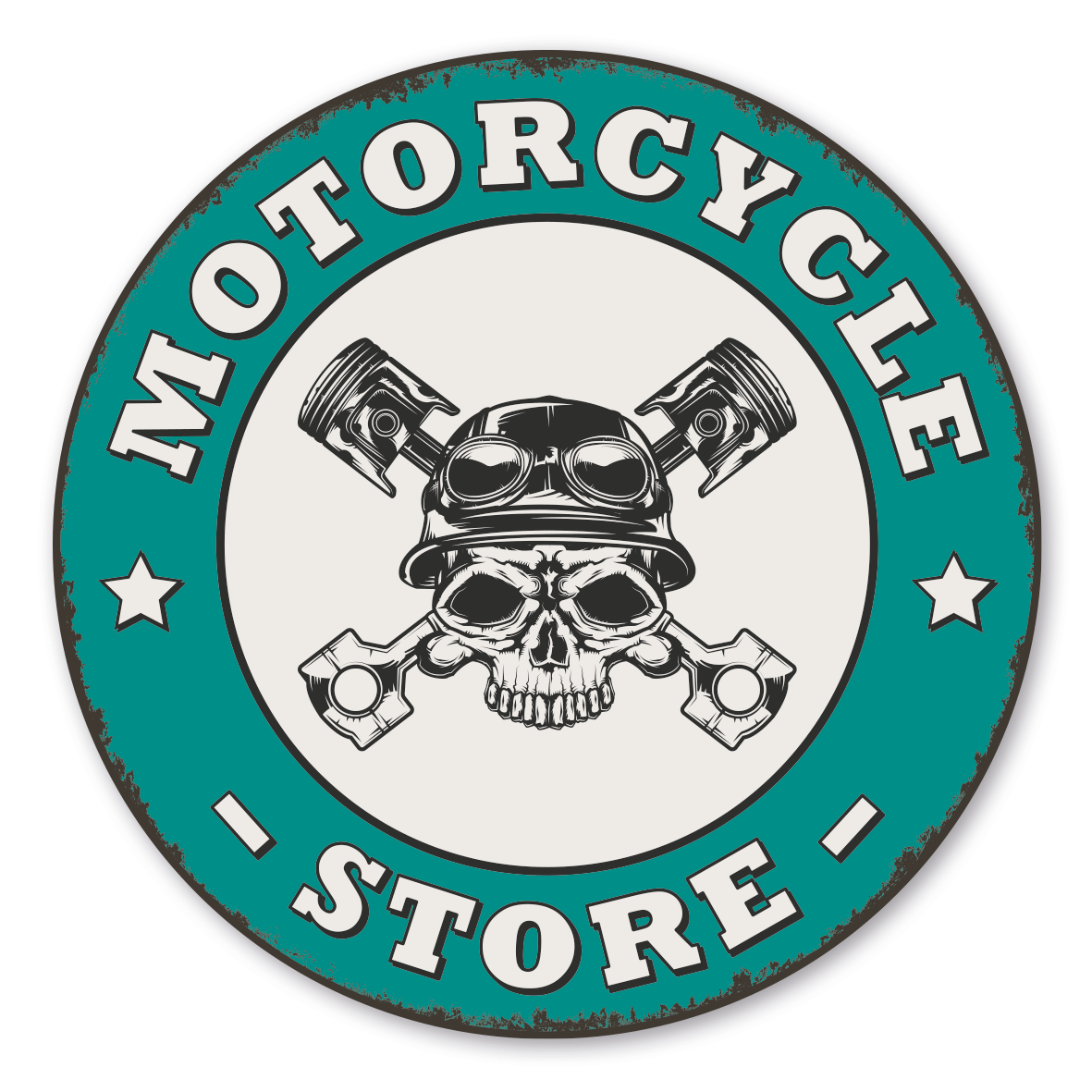 Firmenschild für Motorradläden im Retro Style Motorcycle Store - Motorradschild
