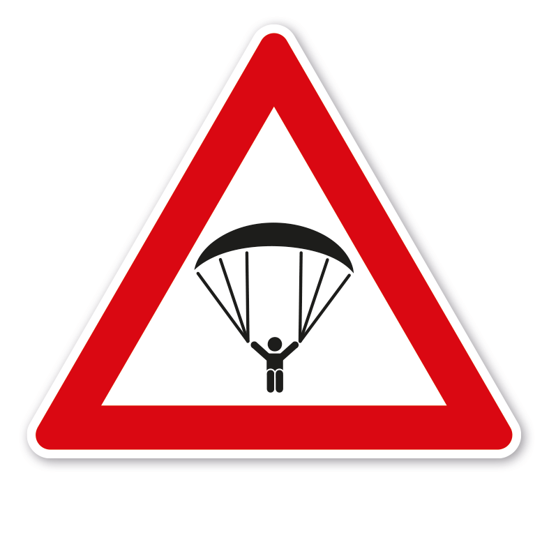 Verkehrsschild Achtung - Gleitschirmflieger - Paragleiter - Gleitsegler - VZ-PR-110