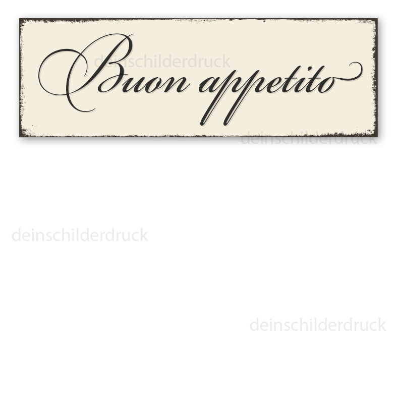 Schild für Ihr Esszimmer -  Buon appetito (italienisch) in Retro-Ausführung