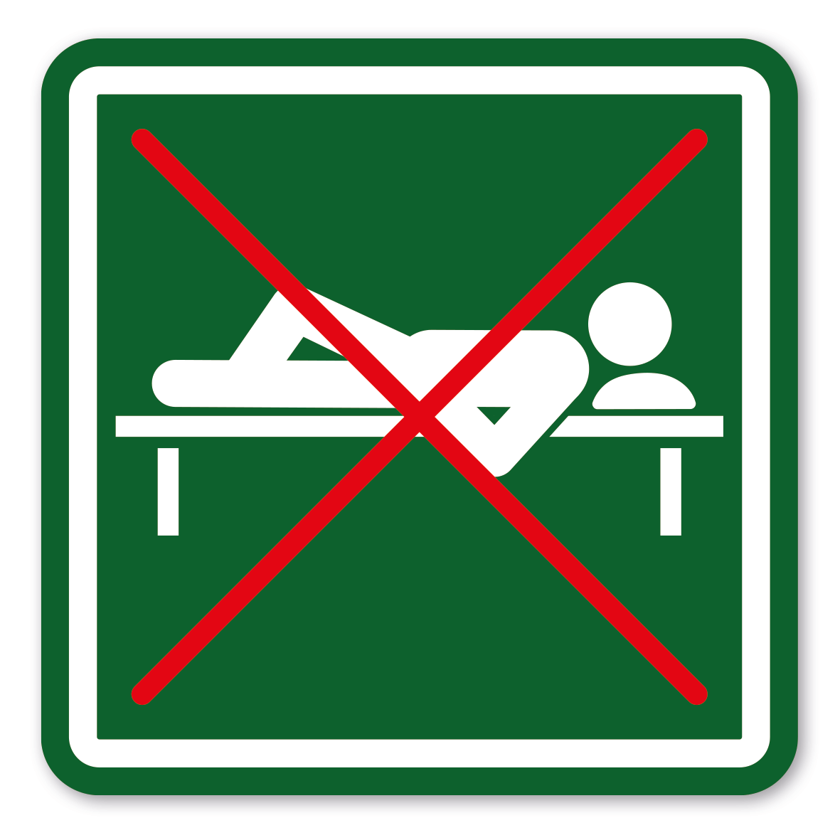 SP-03-P63 – Das Liegen/Schlafen auf der Bank ist verboten