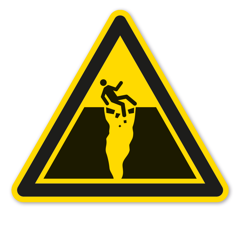 Warnzeichen Warnung vor Gletscherspalten