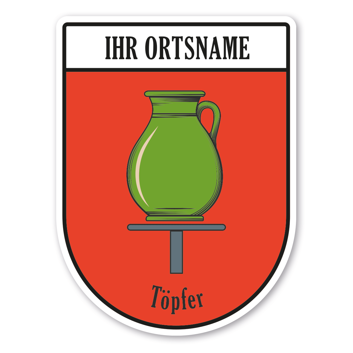 Maibaumschild / Zunftwappen Töpfer mit Zunftnamen, Ortsnamen oder Ihrem Wunschtext - Wappen BL