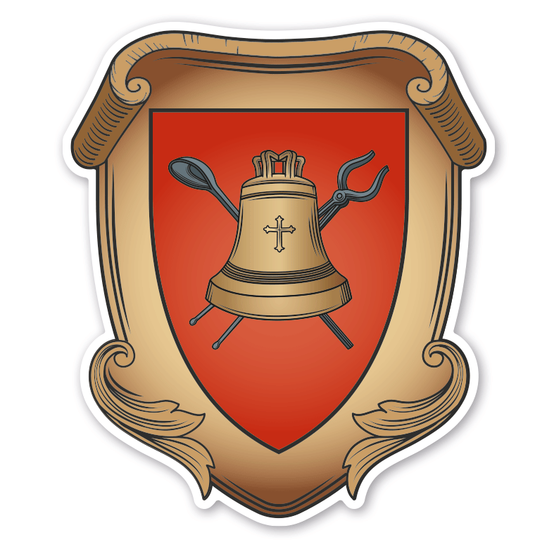 Maibaumschild / Zunftwappen Glockengießer  - Wappen A