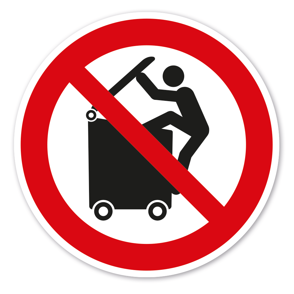 Verbotszeichen In den Container klettern verboten