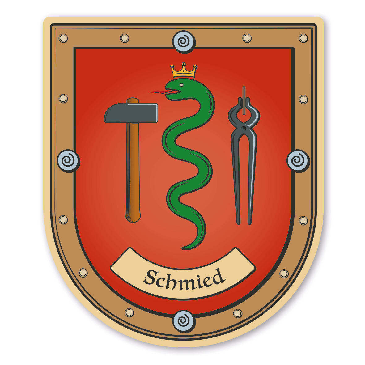 Maibaumschild / Zunftwappen Schmied mit Zunftnamen oder Ihrem Wunschtext - Wappen B