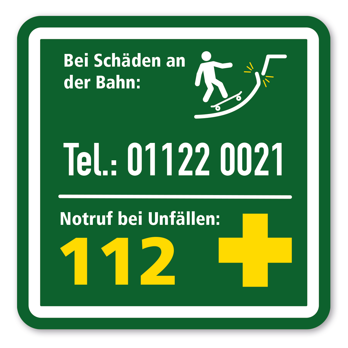 SP-03-P52 – Bei Schäden an der Bahn (Skating), Notruf bei Unfällen – 112
