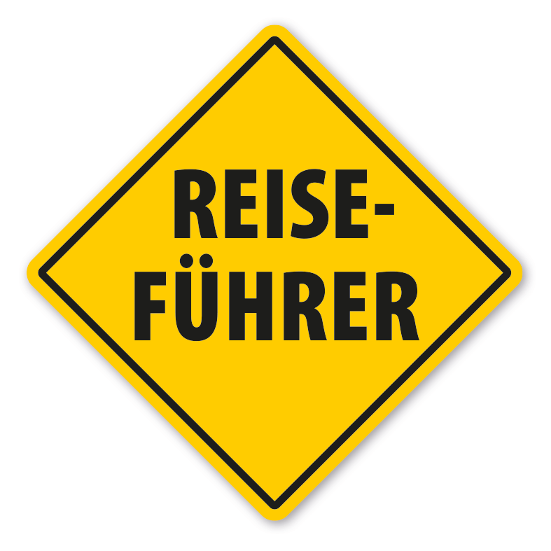Warnschild Reiseführer