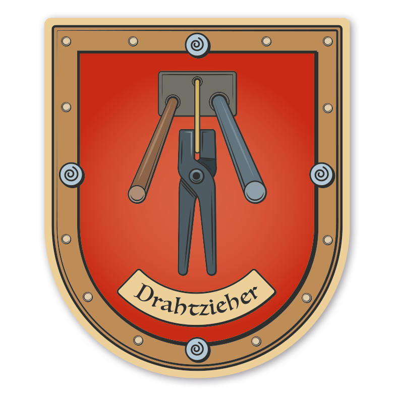 Maibaumschild / Zunftwappen Drahtzieher - mit Zunftnamen oder Ihrem Wunschtext - Wappen B
